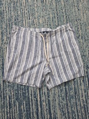 Lands' End Blue and White Striped Shorts